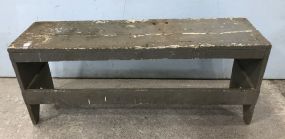 Primitive Style Grey Painted Wood Bench