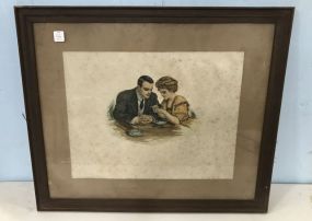 Framed Will Grefe Print ca. 1900