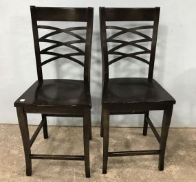 Pair of Modern Cherry Tall Chairs