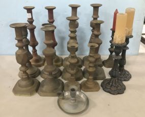 Group of Vintage Brass Candle Sticks