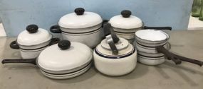 Group of Vintage Asta Enamel Pots and Pans