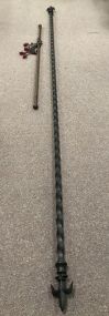 large Metal Twist Curtain Rod and Small Rod