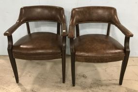 Pair of Vinyl Office Arm Chairs