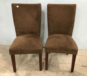 Pair of Faux Suede Side Chairs