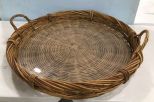 Large Woven Handled Carrying Basket Tray
