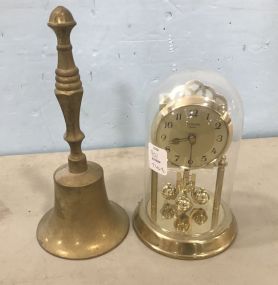 Buchere Anniversary Clock and Vintage Dinner Bell