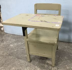 Painted Child's School Desk