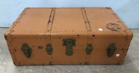 Vintage Orange Painted Traveling Trunk