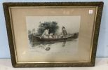 Howard Chandler Christy Framed Gibson Girl and Beau In Boat