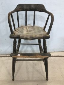 Shaker Style Early Leather Seat High Chair