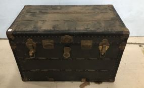Black and Green Flat Travel Trunk