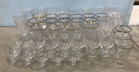 Large Group of Crystal Stemware and Glasses