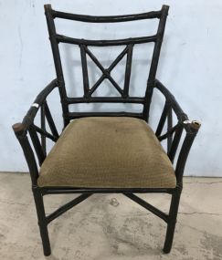 Single Black Faux Bamboo Arm Chair