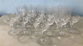 Vintage Etched Crystal Stemware