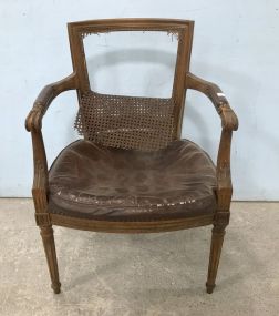 Vintage French Provincial Style Cane Back Chair