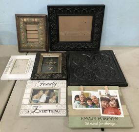 Group of Decorative Picture Frames and Wall Plaque