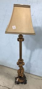 Gold Finish Candlestick Lamp