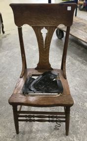Antique Oak T Back Side Chair