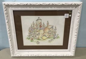 Watercolor and Drawing of Rabbits