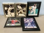 Five Framed Baseball Player Photographs
