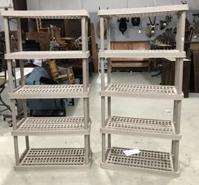 Two Plastic Storage Shelves