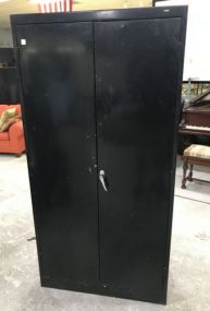 Black Two Door Metal Storage Cabinet