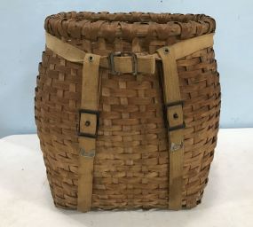 Unique Old Woven Adirondack Trapper's/Back Pack Basket