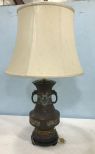 Antique Pair of Old French Chinoiserie  Urn Lamp