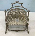 Victorian Style Silver Plated Shell Folding Biscuit Box