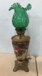 Victorian Style Hand Painted Kerosene Lamp