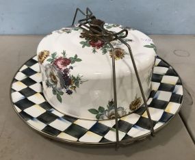 Mackenzie Childs 1995 Enamel Cake Dome/Charger