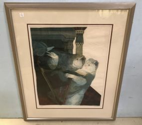 Alvar Sunol Hand Signed Embossed Lithograph