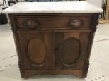 Antique Walnut Marble Top Wash Stand