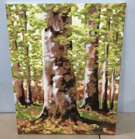Becky Barnett Acrylic Trees Painting