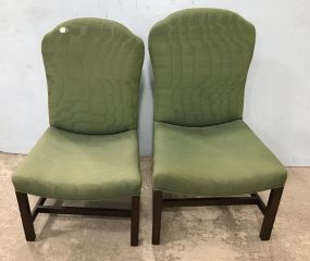 Pair of Upholstered Chippendale Style Side Chairs