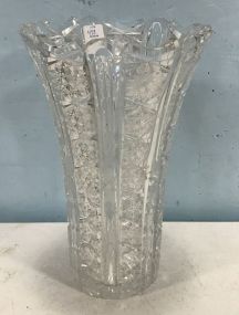 Tall Cut Glass Flower Vase