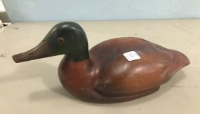 Carved Oak Duck Decoy Decor