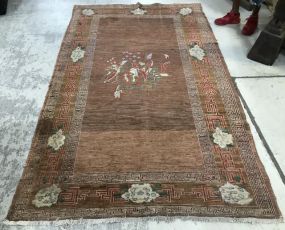 Hand Woven Low Pile Persian Area Rug