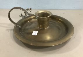 Large Brass Colonial Style Candle Holder
