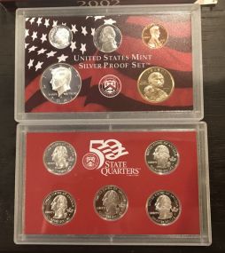 2002 United States Mint Silver Proof Set and State Quarters