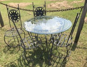 Four Iron Outdoor Chair and Patio Table