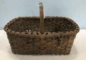 Old Split Oak Woven Handed Basket
