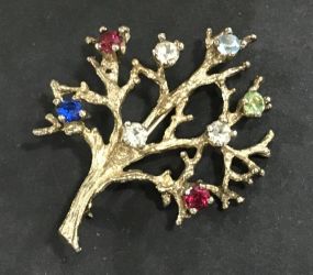 Tree Branch With 8 Multi Colored Gemstones