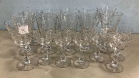 Group of Leaf Pattern Stemware