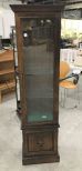 Vintage Cherry Single Door Display Cabinet