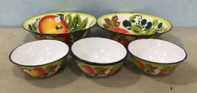 6 Enamel Ware Bowls