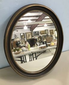 Oval Wood Framed Mirror