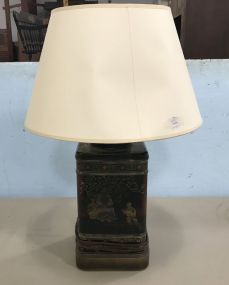 Vintage Asian Tea Tin Lamp