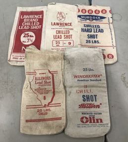 5 Vintage Lead Shot Bags