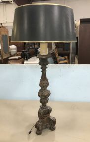 Large Plaster Rustic Style Column Lamp